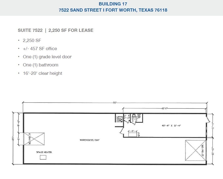 2501-2519 Gravel Dr, Fort Worth, TX à louer Plan d’étage– Image 1 sur 1