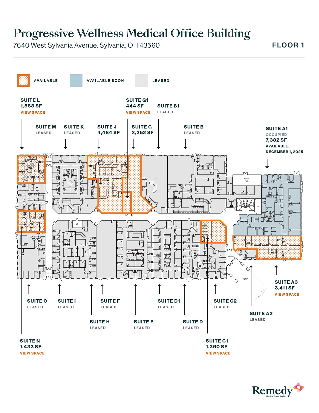 7640 Sylvania Ave, Sylvania, OH à louer Plan d’étage– Image 1 sur 2
