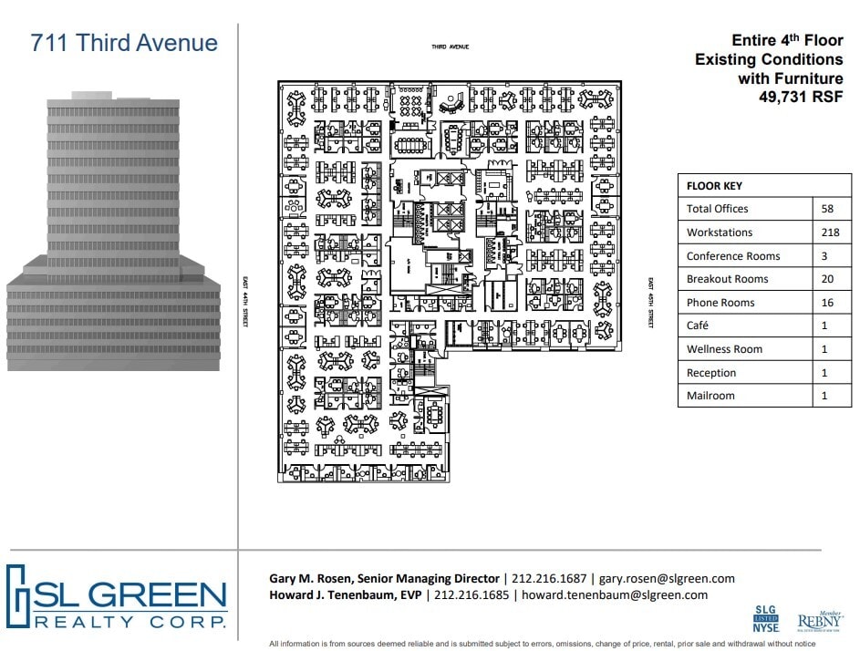 711 Third Ave, New York, NY à louer Plan d’étage– Image 1 sur 1