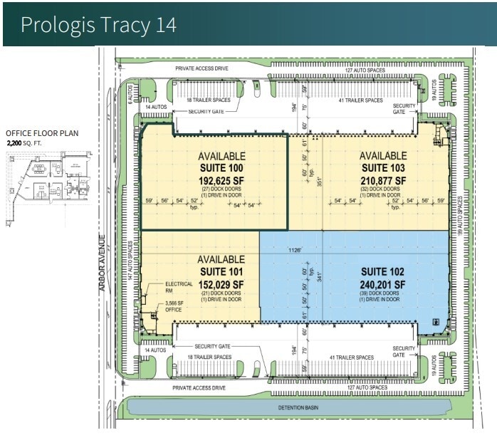 1150 E Arbor Rd, Tracy, CA à louer Plan d’étage– Image 1 sur 1