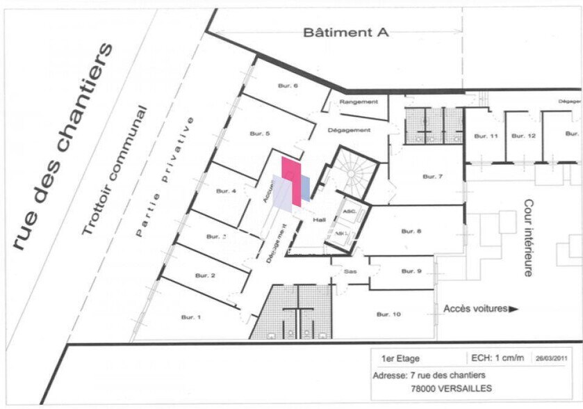 Bureau dans Versailles à louer - Plan d’étage – Image 3 sur 5