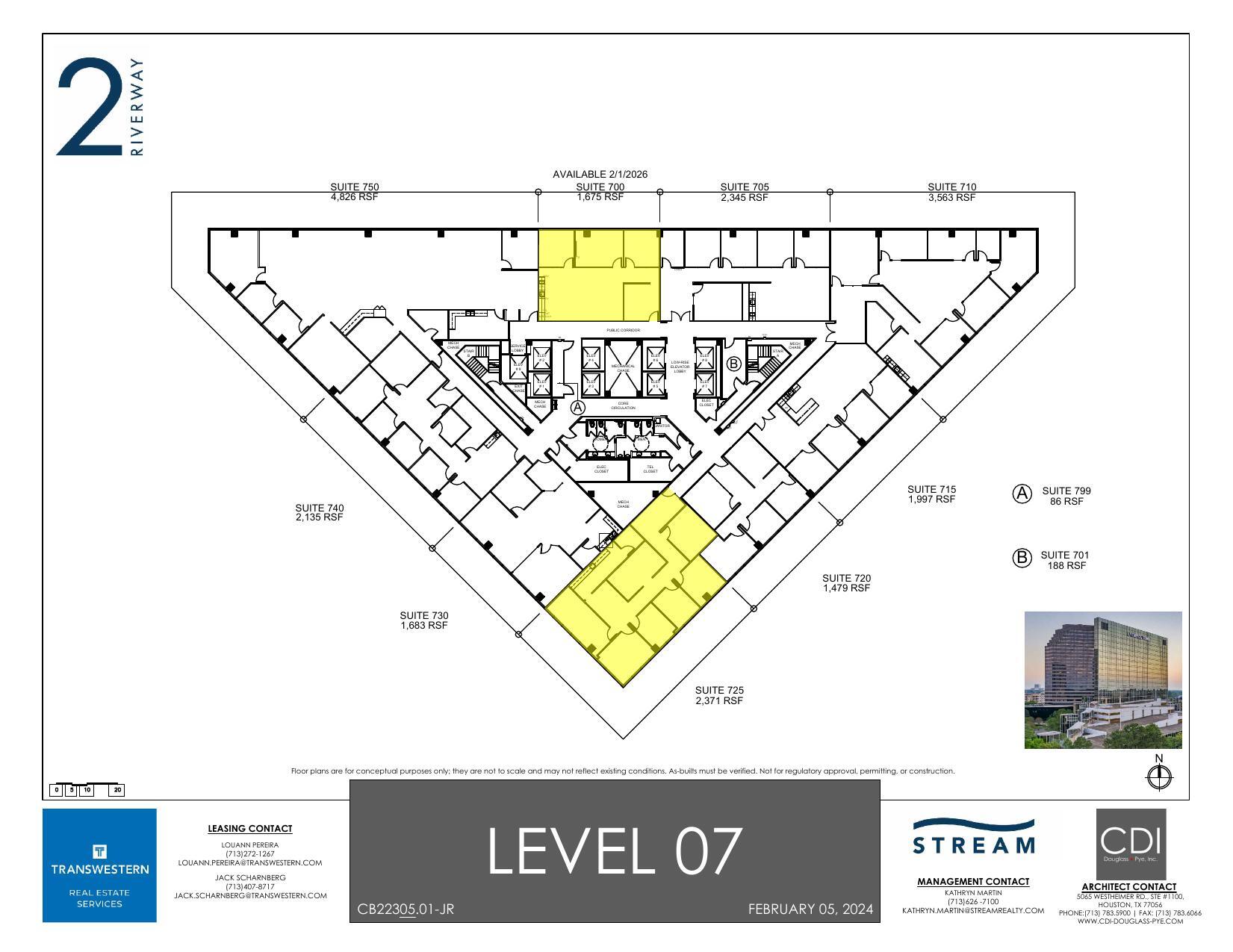 2 Riverway, Houston, TX à louer Plan d’étage– Image 1 sur 1