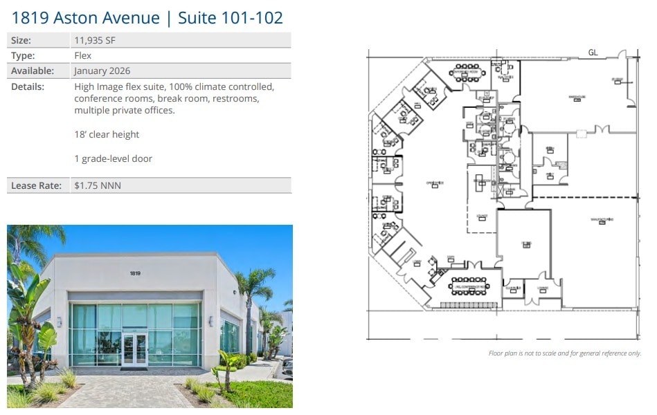 1815 Aston Ave, Carlsbad, CA à louer Plan d’étage– Image 1 sur 1
