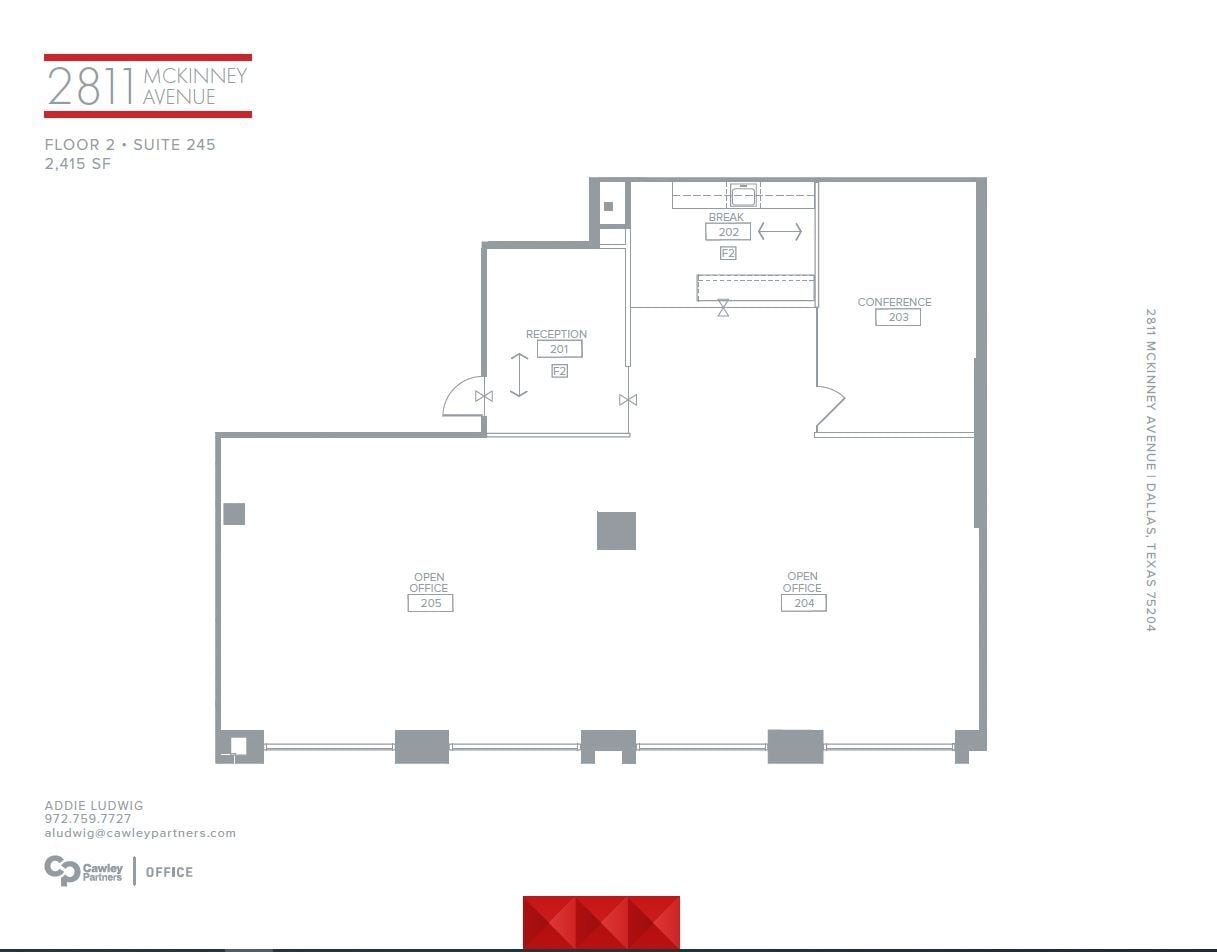 2811 McKinney Ave, Dallas, TX à louer Plan d’étage– Image 1 sur 6