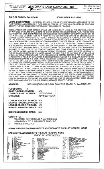 2400 Hammondville Rd, Pompano Beach, FL à vendre - Plan de site – Image 3 sur 3