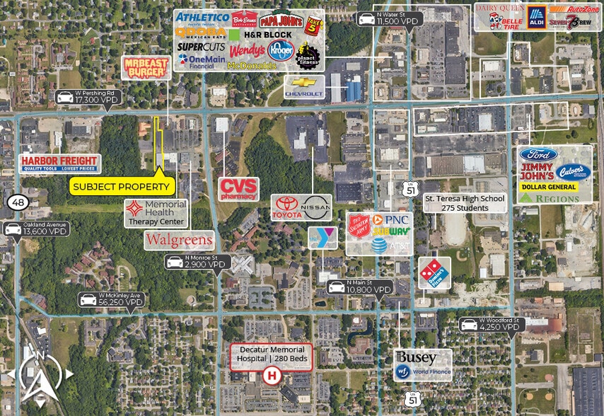 757 W Pershing Rd, Decatur, IL à vendre - Aérien – Image 2 sur 9
