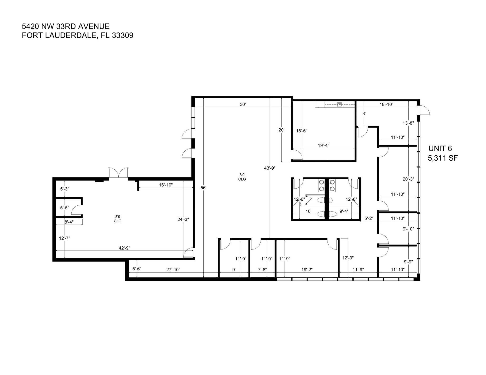 5410-5430 NW 33rd Ave, Fort Lauderdale, FL à louer Plan d’étage– Image 1 sur 38