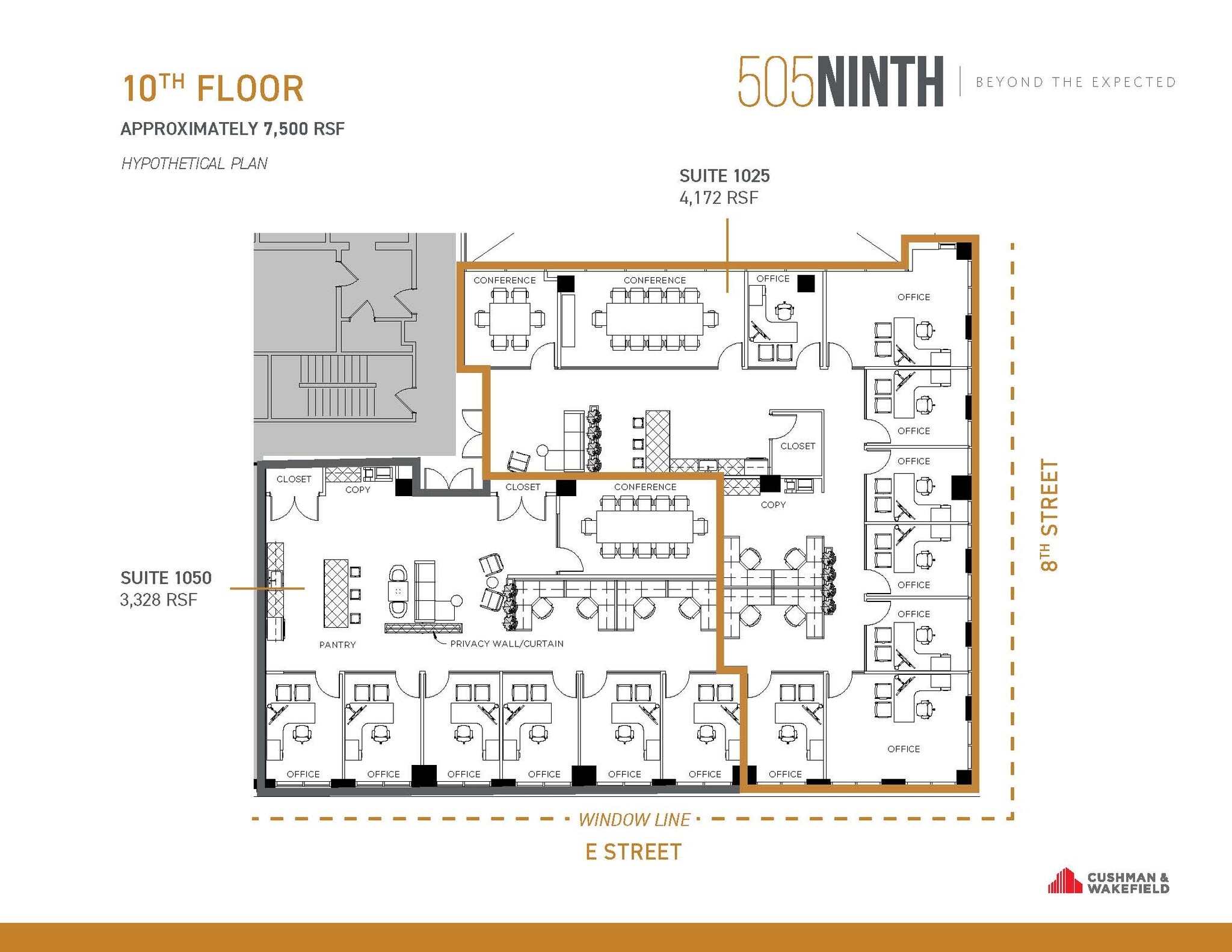 505 9th St NW, Washington, DC à louer Plan d’étage– Image 1 sur 4