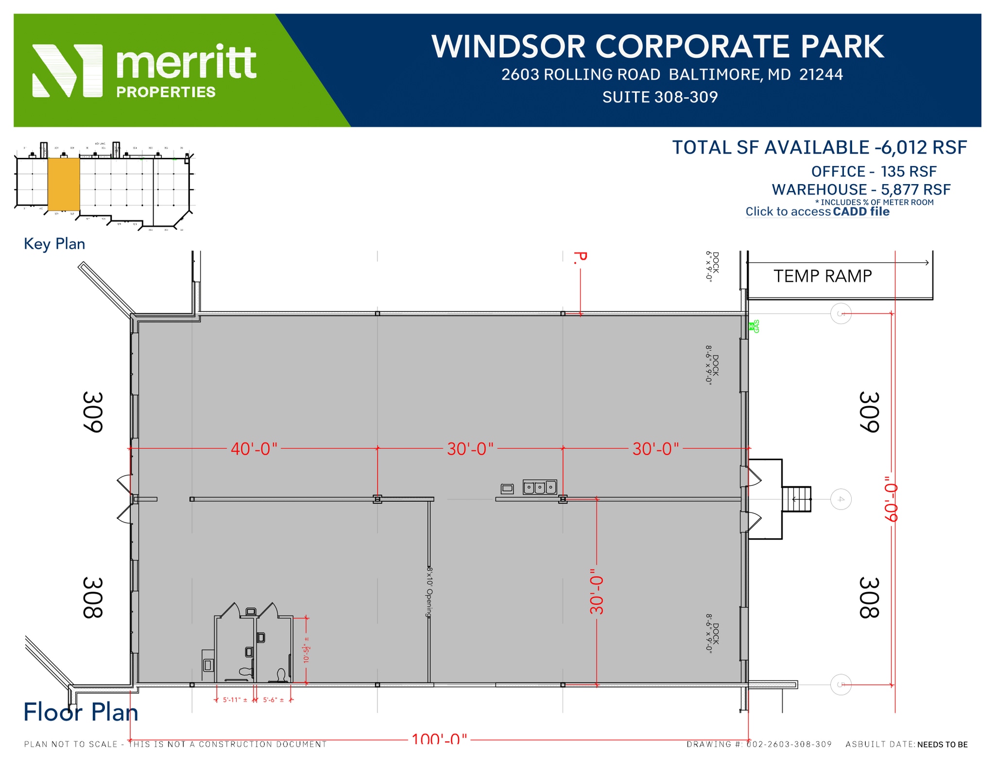 2601 N Rolling Rd, Windsor Mill, MD à louer Plan d’étage– Image 1 sur 2