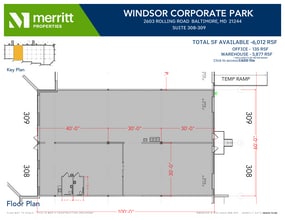 2601 N Rolling Rd, Windsor Mill, MD à louer Plan d’étage– Image 1 sur 2
