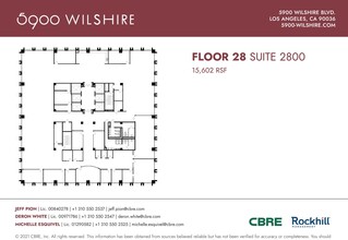 5900 Wilshire Blvd, Los Angeles, CA à louer Plan d’étage– Image 1 sur 1