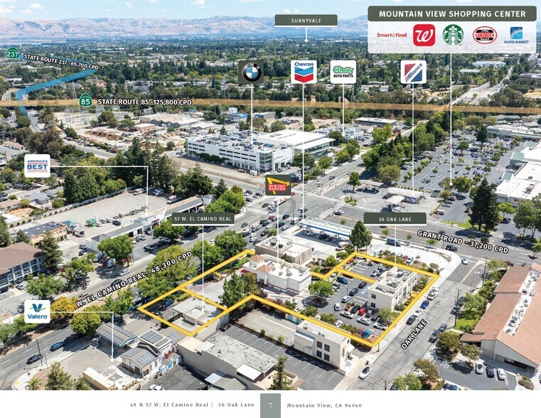 49 W El Camino Real, Mountain View, CA à vendre - Aérien – Image 3 sur 5