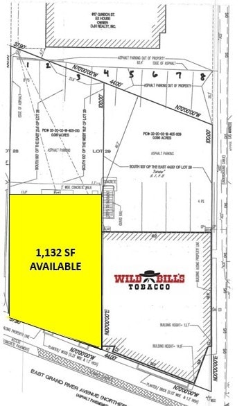 1045-1047 E Grand River Ave, East Lansing, MI à louer Plan d’étage– Image 1 sur 1