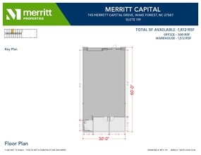 741 Merritt Capital Dr, Wake Forest, NC à louer Plan d’étage– Image 2 sur 4