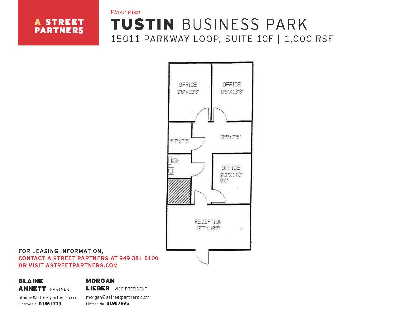 15102 Red Hill Ave, Tustin, CA à louer Plan d’étage– Image 1 sur 1