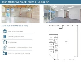9835 Marconi Dr, San Diego, CA à louer Plan d’étage– Image 1 sur 1