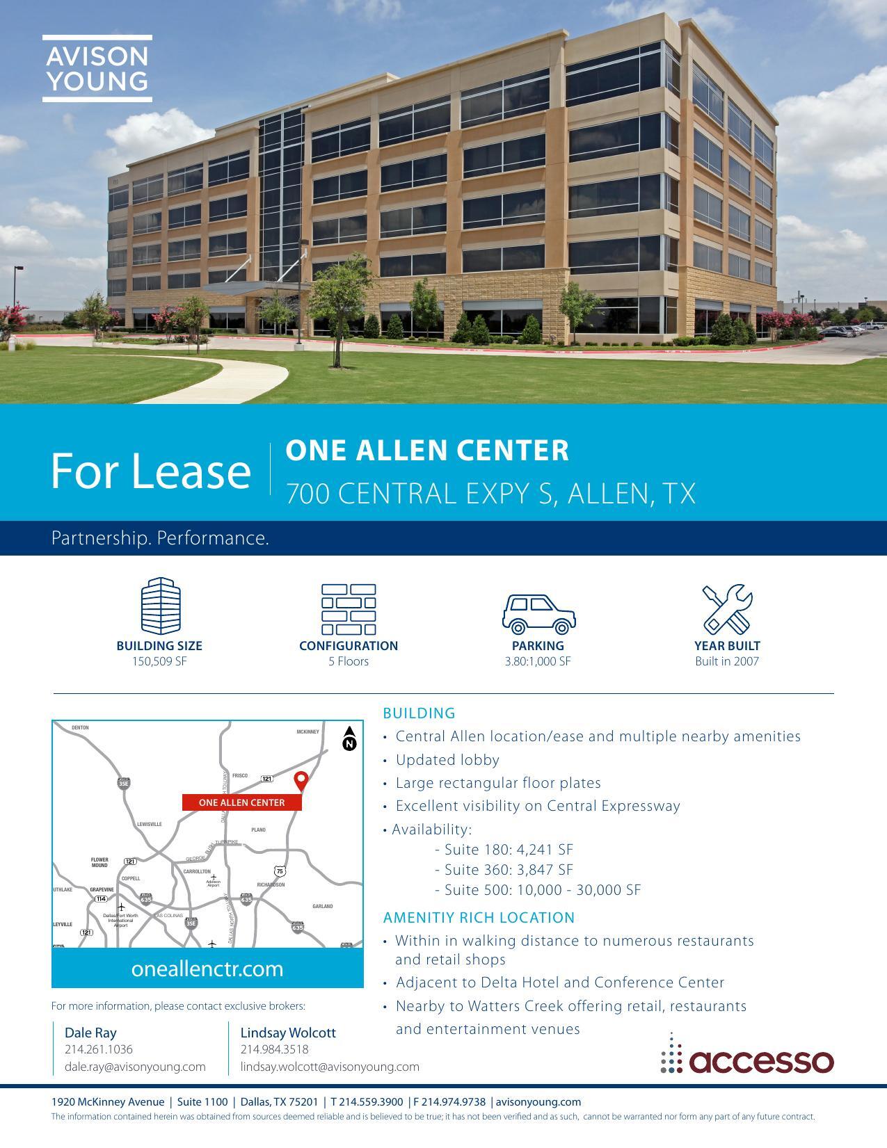 700 Central Expy S, Allen, TX à louer Plan d’étage– Image 1 sur 2