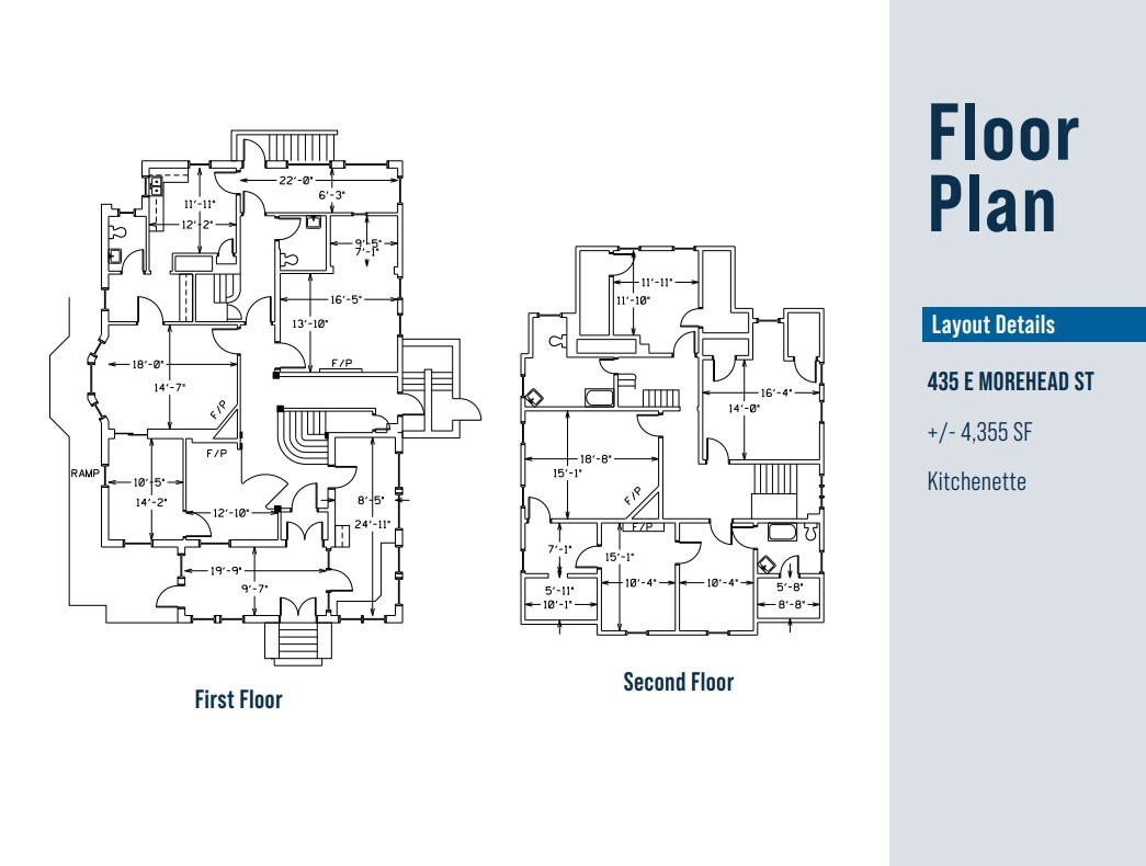435 E Morehead St, Charlotte, NC à louer Plan d’étage– Image 1 sur 2