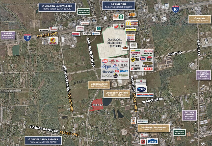San Jacinto Blvd, Baytown, TX à vendre - Aérien – Image 2 sur 4