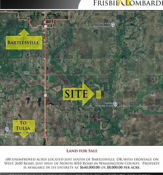 Plus de détails pour 400130 W 2650 Road, Bartlesville, OK - Terrain à vendre