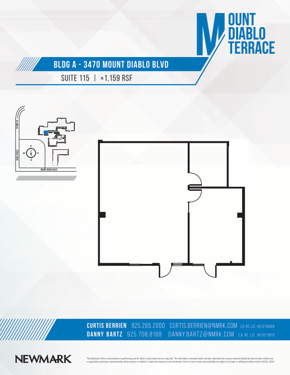 3470 Mt Diablo Blvd, Lafayette, CA à louer Plan d’étage– Image 1 sur 1