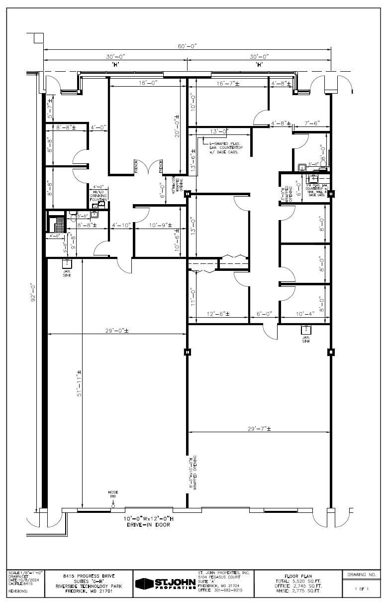 8435 Progress Dr, Frederick, MD à louer Plan d’étage– Image 1 sur 1