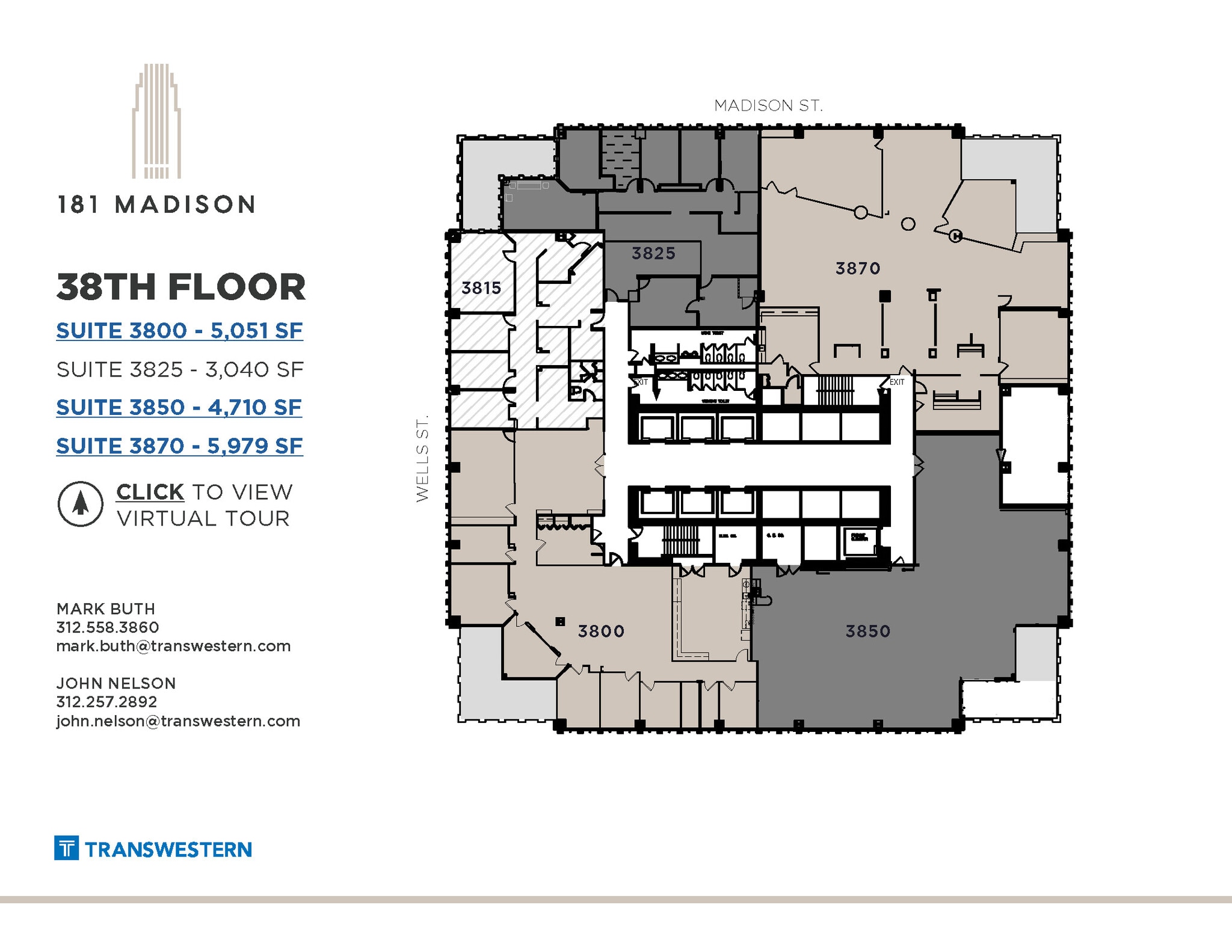 181 W Madison St, Chicago, IL à louer Plan d’étage– Image 1 sur 2