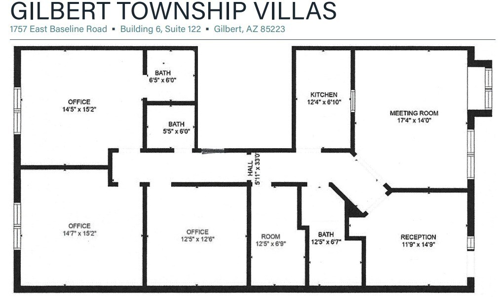 1757 E Baseline Rd, Gilbert, AZ à louer Plan d’étage– Image 1 sur 6