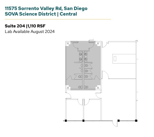 11555 Sorrento Valley Rd, San Diego, CA à louer Plan d’étage– Image 1 sur 1