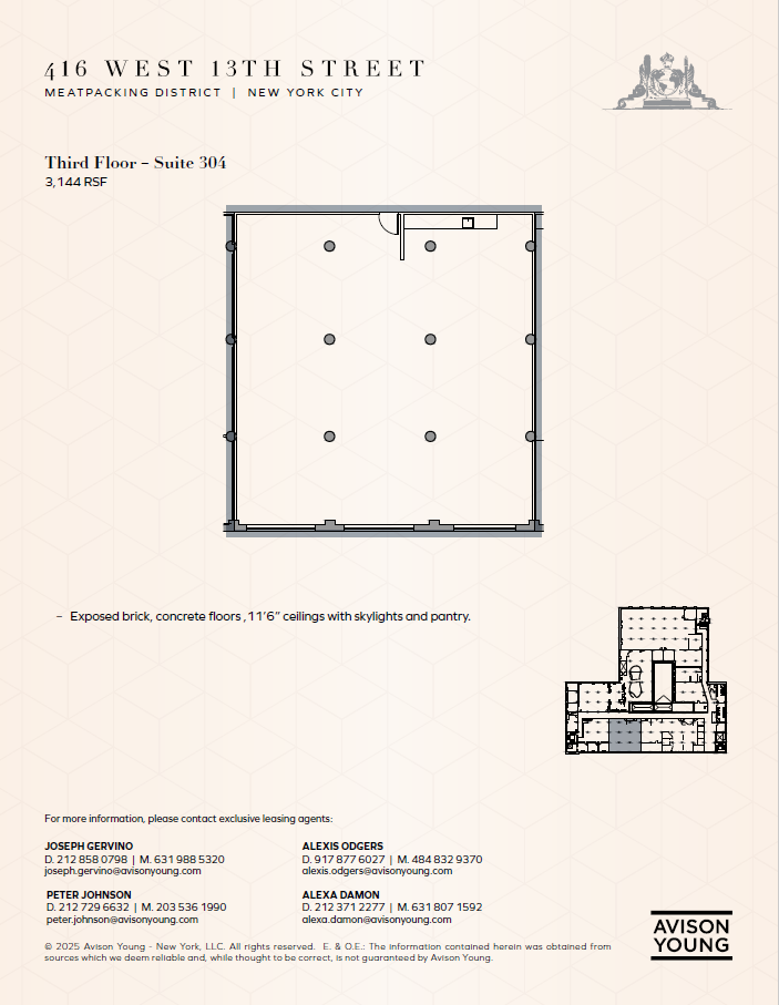 416 W 13th St, New York, NY à louer Plan d’étage– Image 1 sur 6