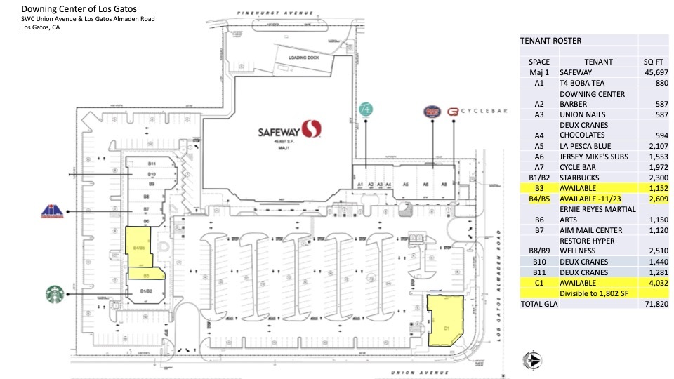 15525-15569 Union Ave, Los Gatos, CA à louer - Plan de site – Image 2 sur 4