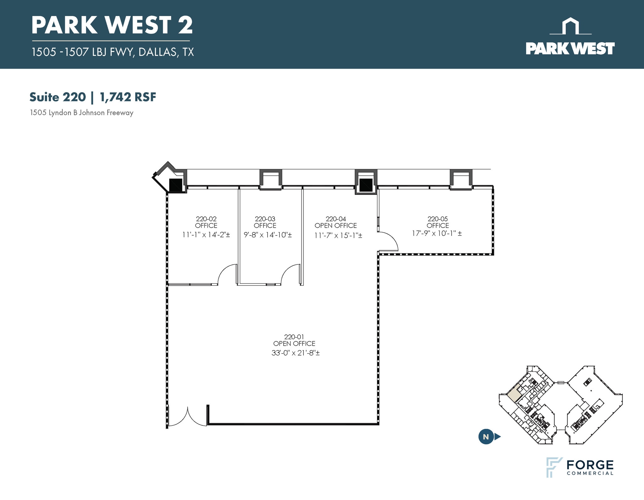 1501-1507 Lyndon B Johnson Fwy, Dallas, TX à louer Plan d’étage– Image 1 sur 2
