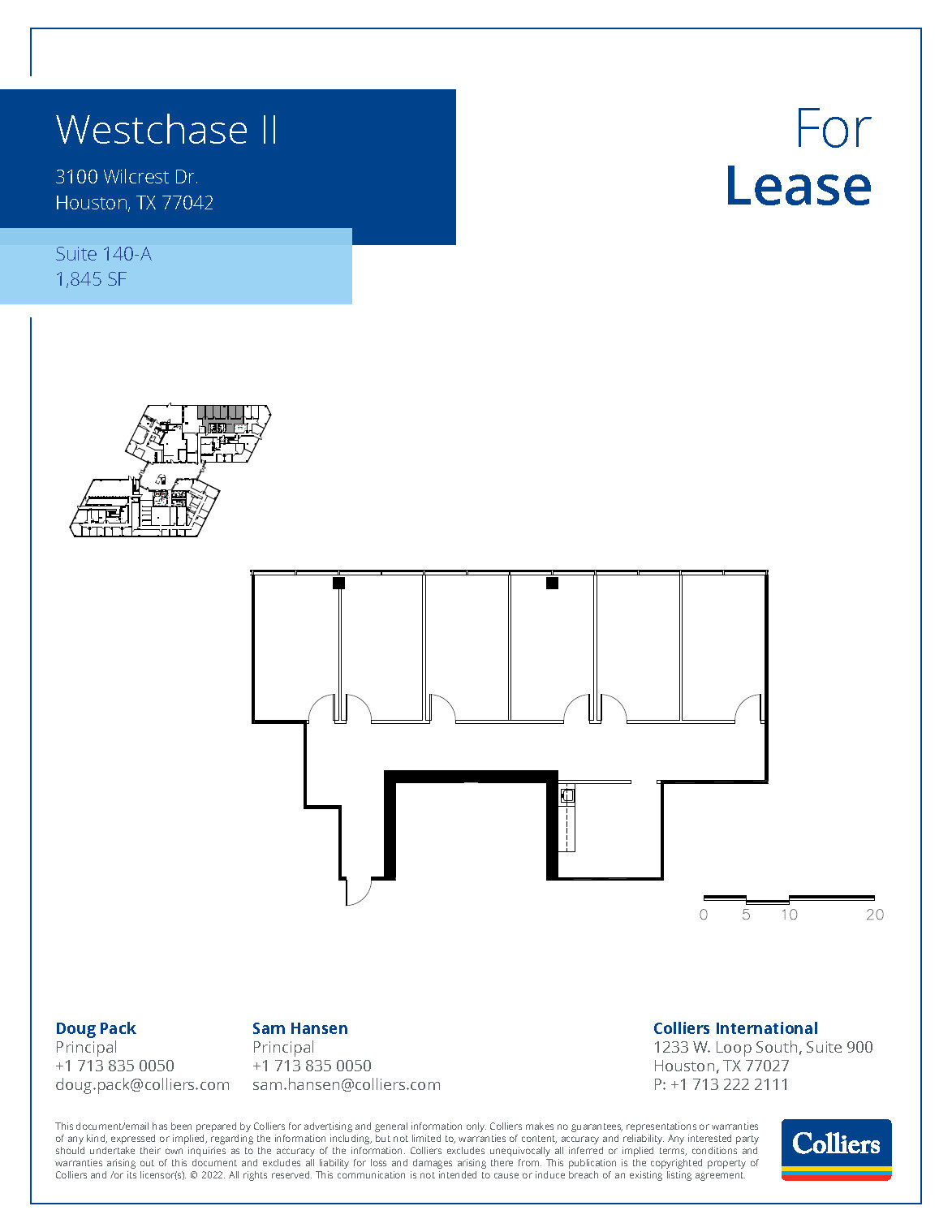 3000 Wilcrest Dr, Houston, TX à louer Plan d’étage– Image 1 sur 2