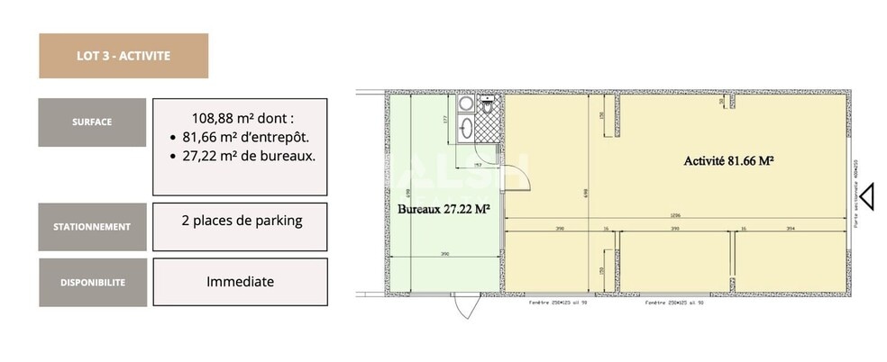 Local d’activités dans Chassieu à louer - Plan d’étage – Image 2 sur 2