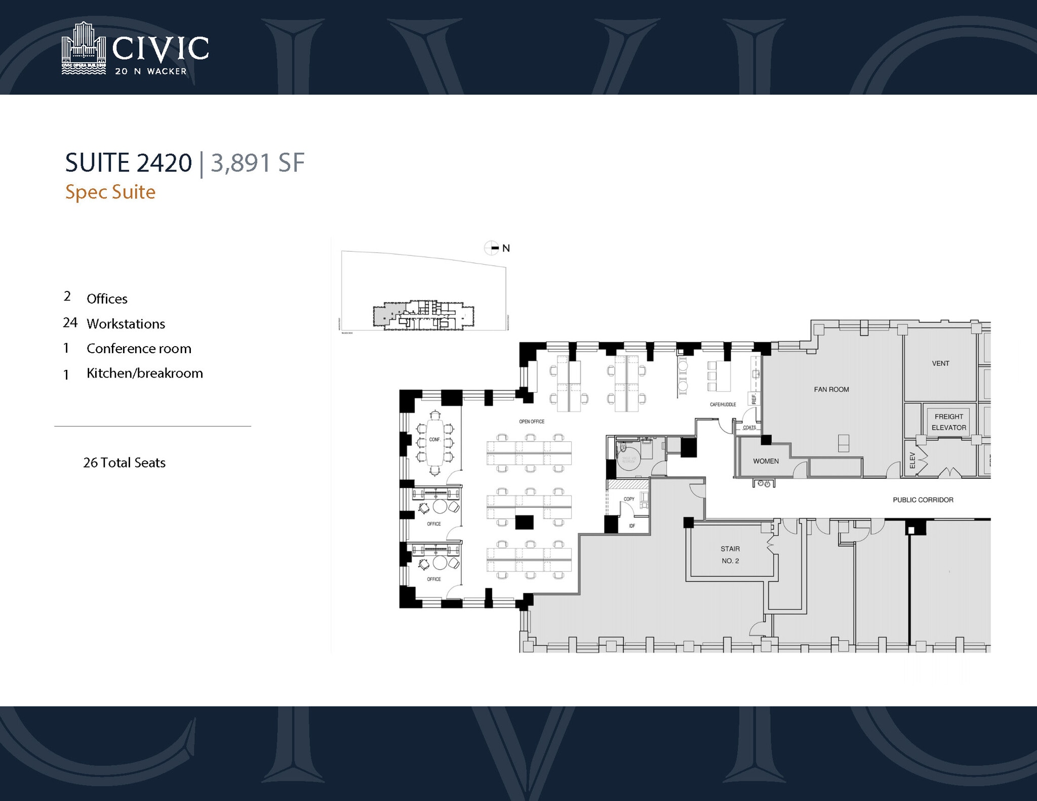 20 N Wacker Dr, Chicago, IL à louer Plan d’étage– Image 1 sur 5