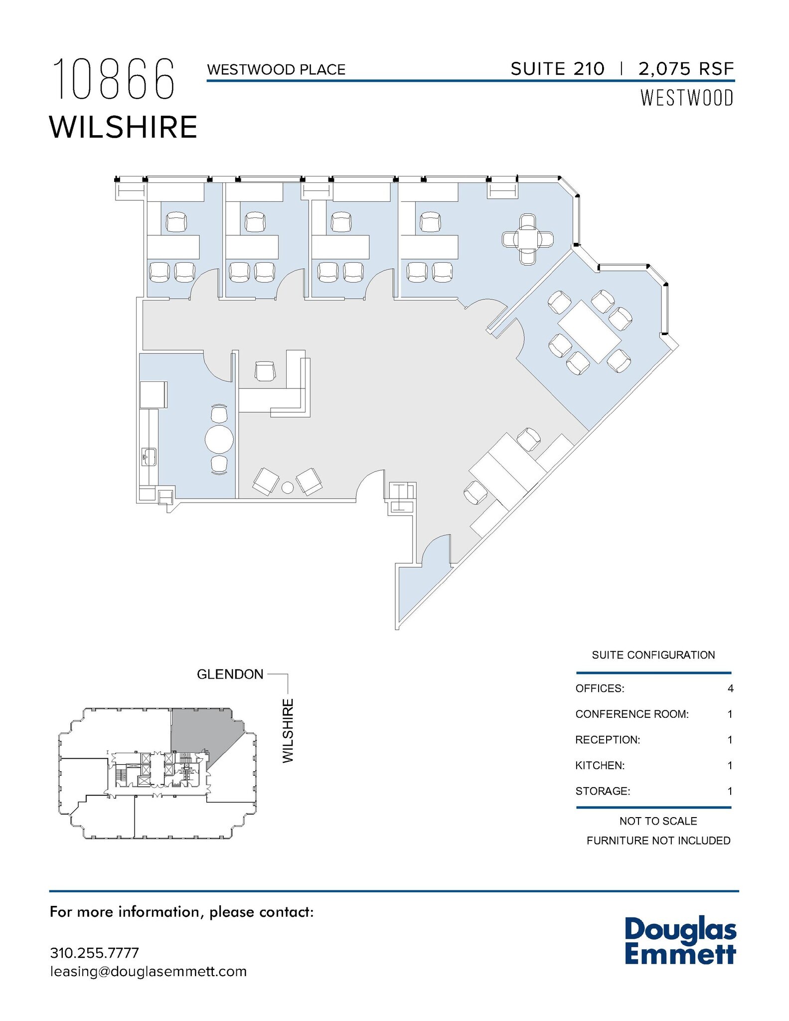10866 Wilshire Blvd, Los Angeles, CA à louer Plan d’étage– Image 1 sur 1