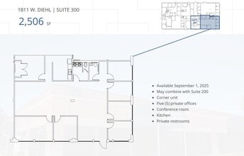 1811-1815 W Diehl Rd, Naperville, IL à louer Plan d’étage– Image 1 sur 2