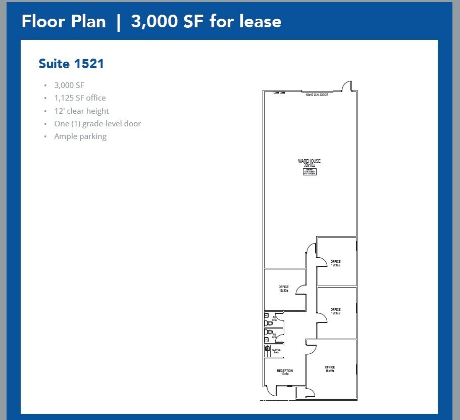 1509-1521 Central Park Dr, Hurst, TX à louer Plan d’étage– Image 1 sur 1