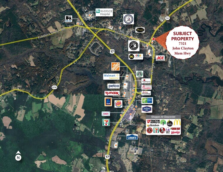 7321 John Clayton Memorial Hwy, Gloucester, VA à vendre - Aérien – Image 1 sur 1