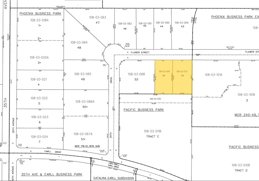 3345-3401 W Flower St, Phoenix, AZ à louer - Plan cadastral – Image 3 sur 14