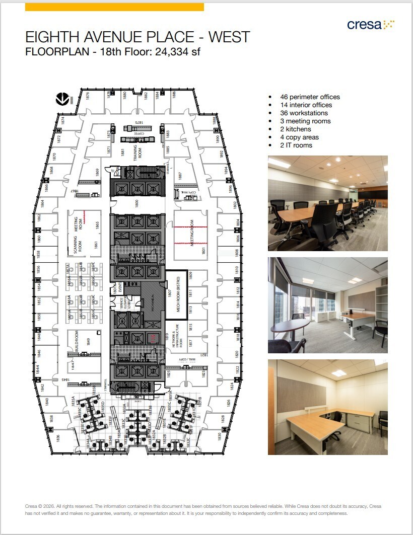 585 8th Ave SW, Calgary, AB à louer Plan d’étage– Image 1 sur 2