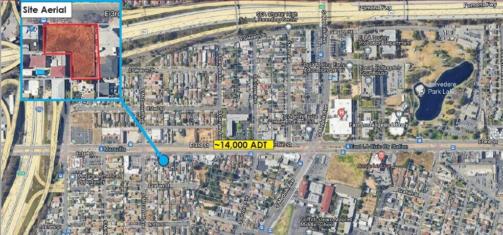 4612 E. 3rd Street, Los Angeles, CA à vendre - Aérien – Image 3 sur 4