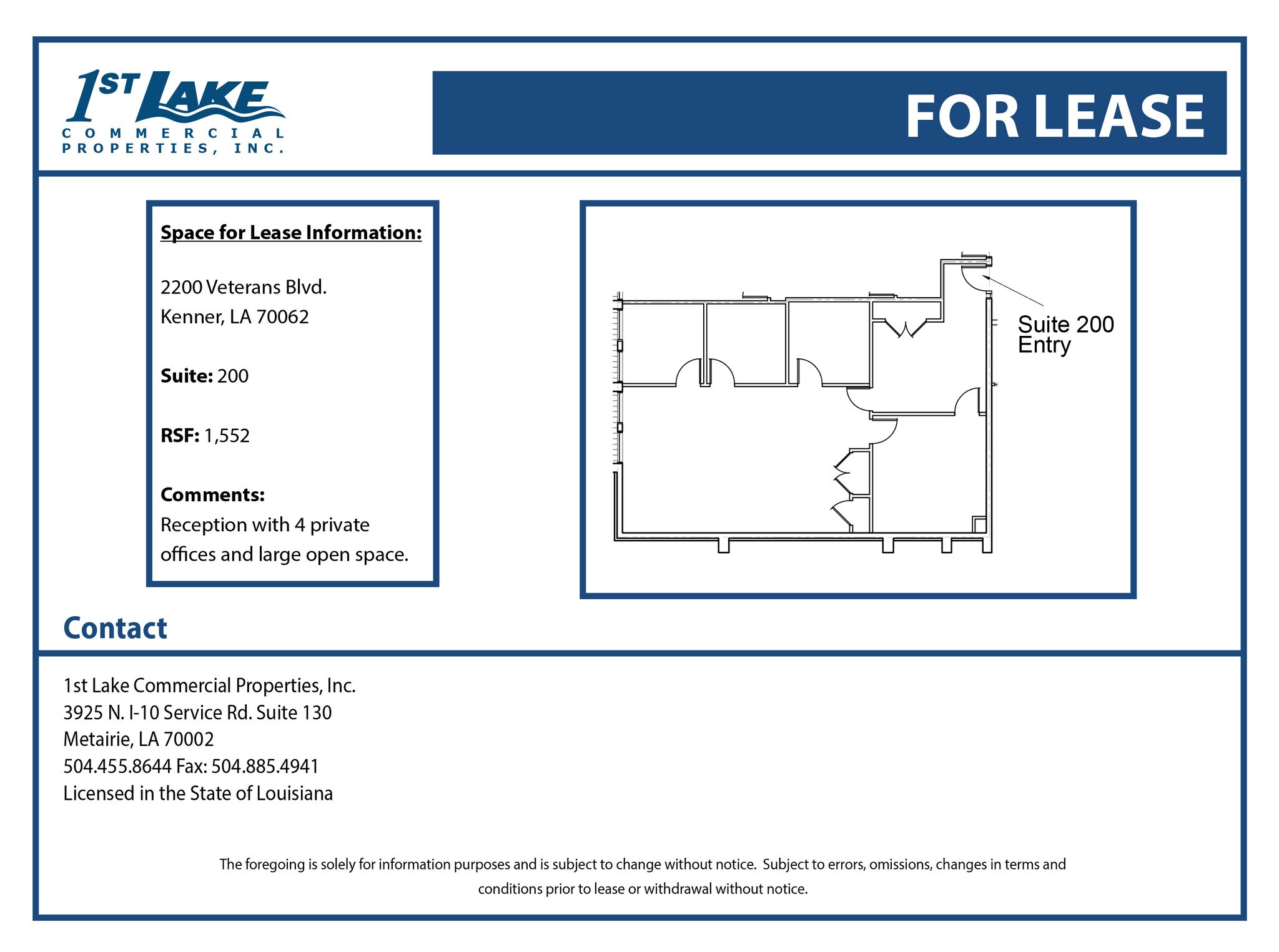 2200 Veterans Memorial Blvd, Kenner, LA à louer Plan d’étage– Image 1 sur 1