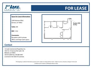 2200 Veterans Memorial Blvd, Kenner, LA à louer Plan d’étage– Image 1 sur 1