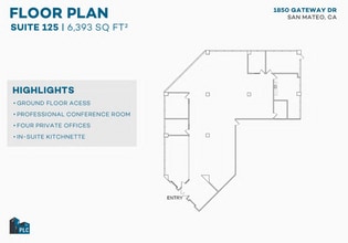 1850 Gateway Dr, San Mateo, CA à louer Plan d’étage– Image 1 sur 1