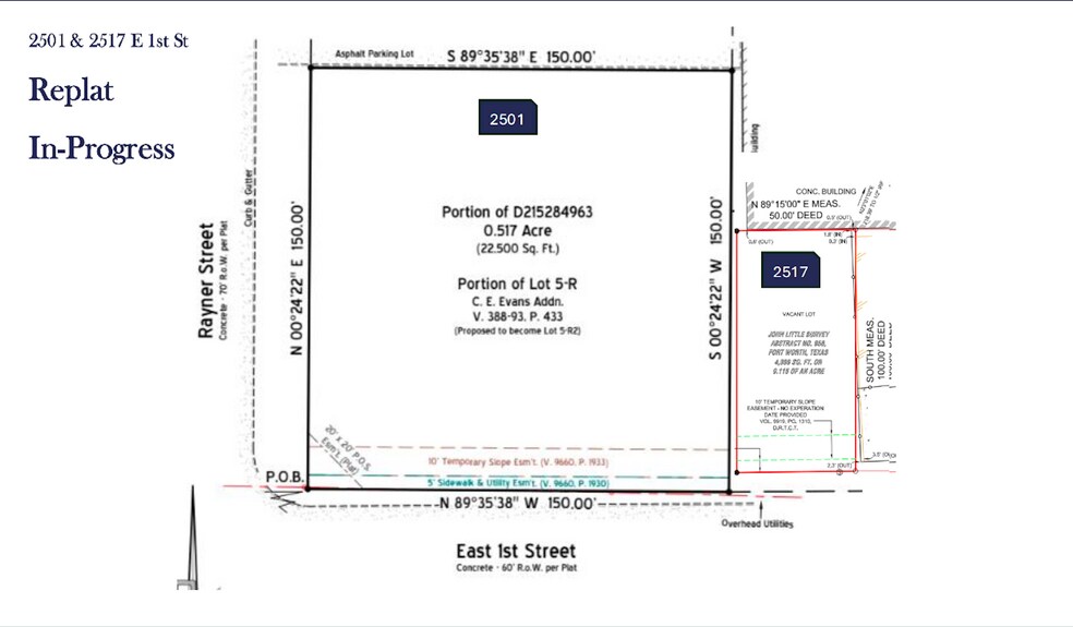 116 & 120 N Rayner St, Fort Worth, TX à vendre - Plan cadastral – Image 2 sur 4