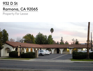 Plus de détails pour 932 D St, Ramona, CA - Bureau à louer