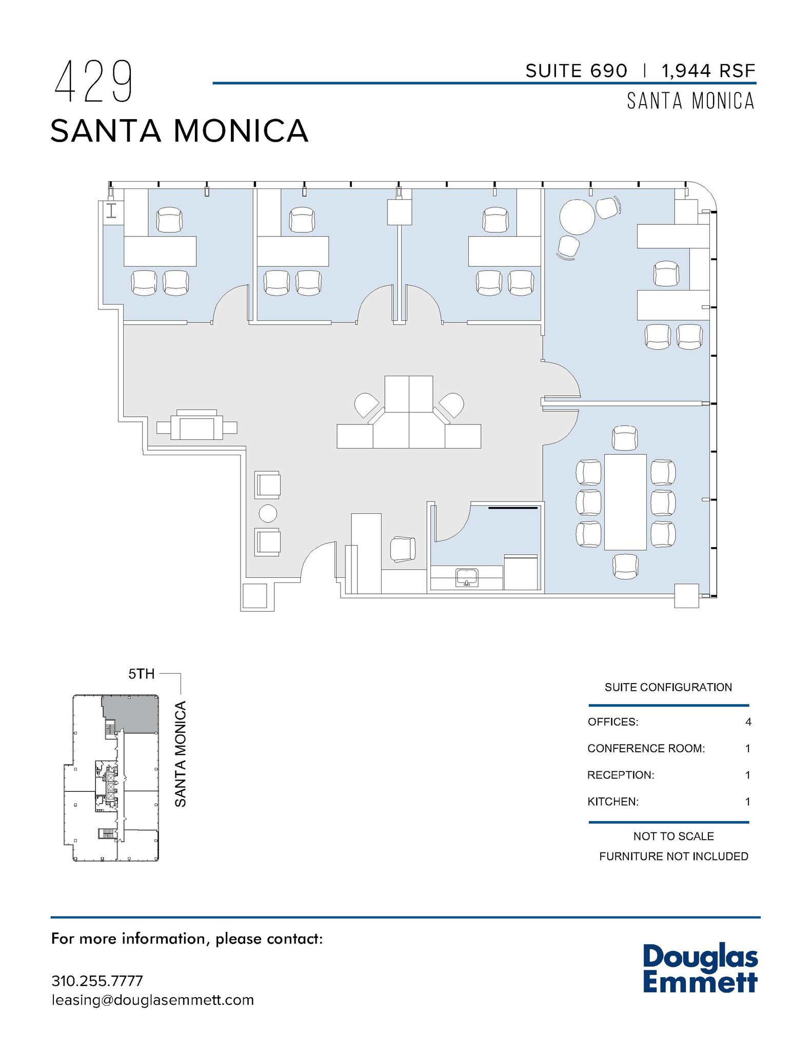 429 Santa Monica Blvd, Santa Monica, CA à louer Plan d’étage– Image 1 sur 1