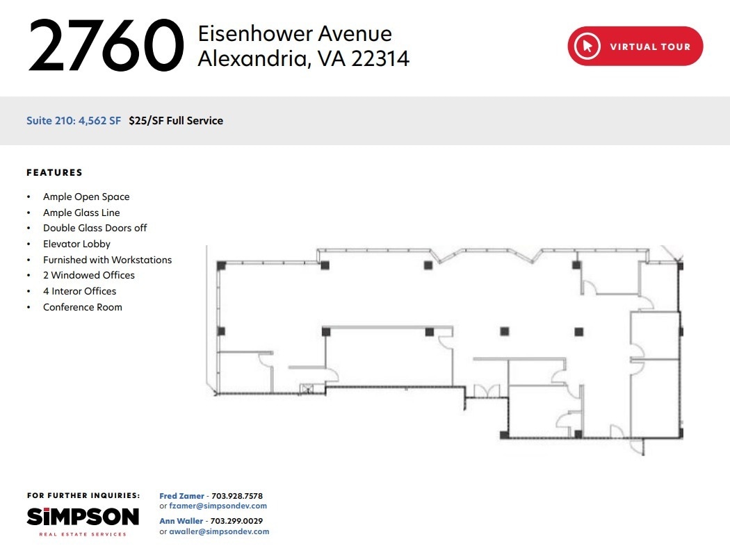 2760 Eisenhower Ave, Alexandria, VA à louer Plan d’étage– Image 1 sur 1