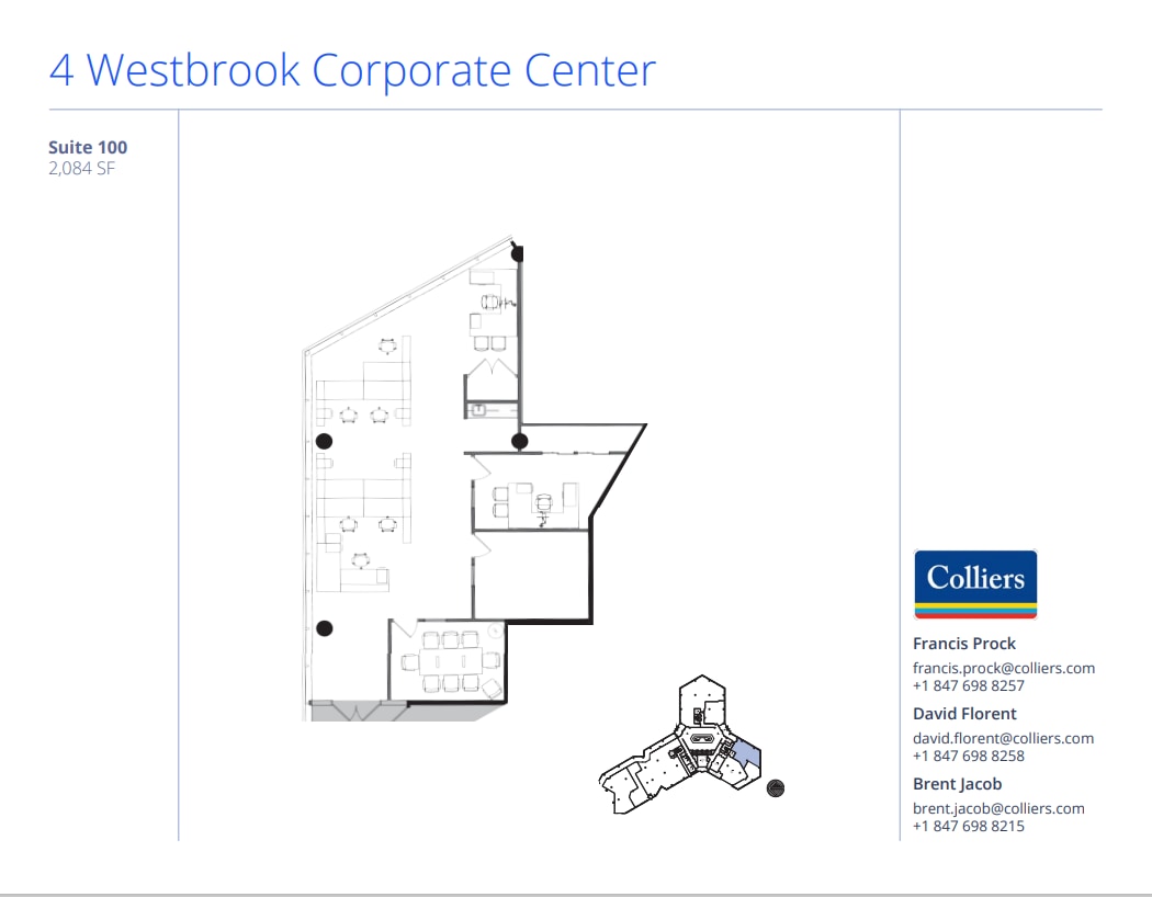 4 Westbrook Corporate Ctr, Westchester, IL à louer Plan d’étage– Image 1 sur 1